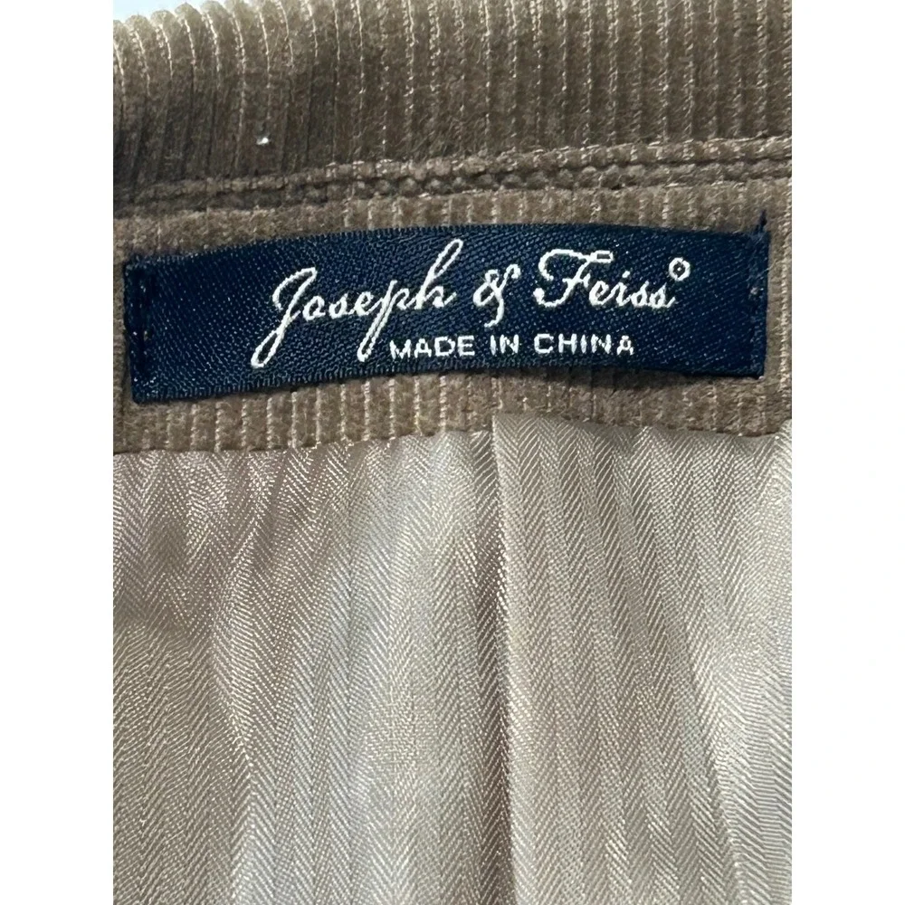 Joseph & Feiss Mens Corduroy Sport Coat Blazer Jacket‎ Tan 41R Lined Academia